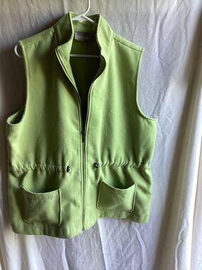 Chico's Womens Lime Green Fleece Vest